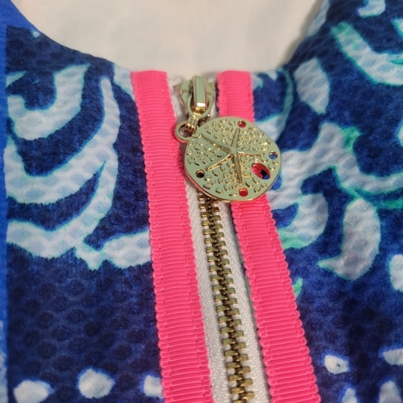 Lilly Pulitzer Shift Dress-blue teal neon pink - Picture 3 of 11